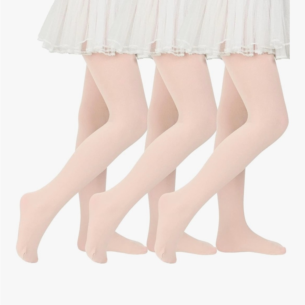 NEW Zando 3 Piece Pink Ballet  Dance Tights for Girls -‎ Size: Large 6-9 Years
